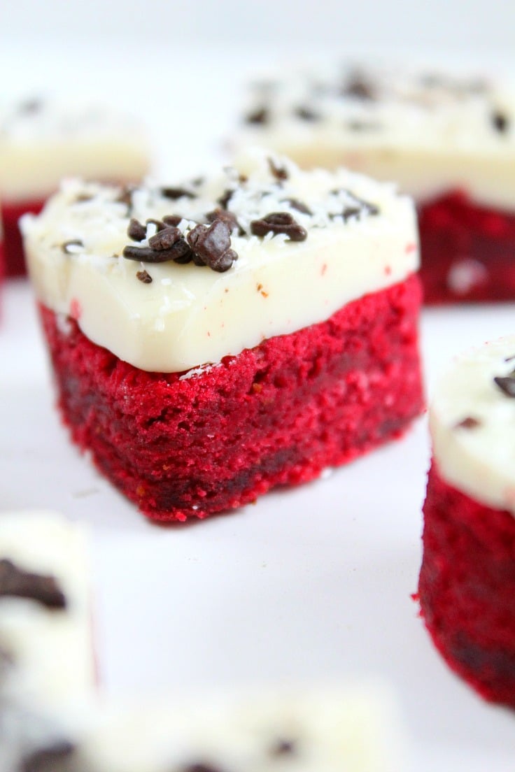 Valentine's Day mini red velvet LOVE cakes