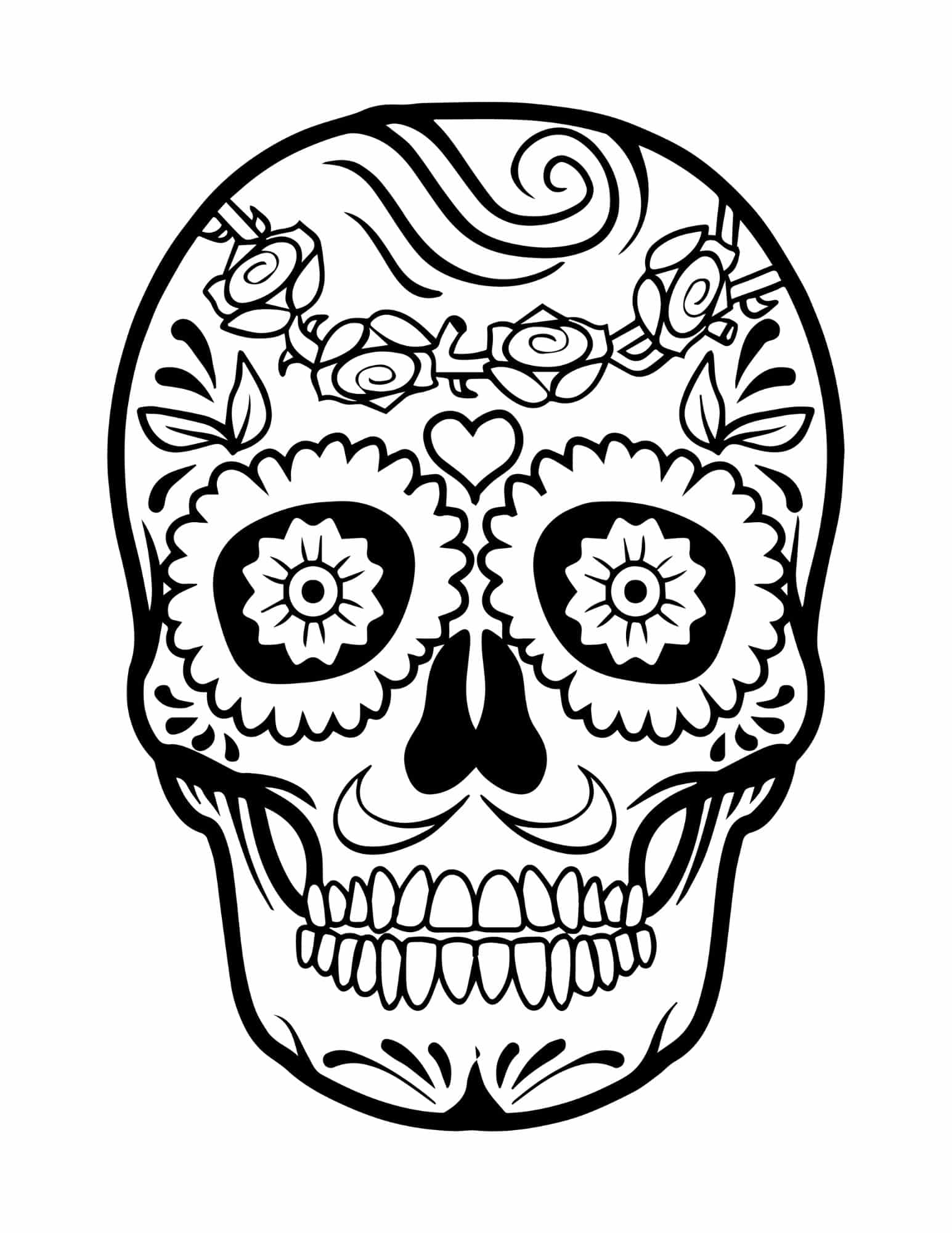 dia de los muertos mask coloring pages