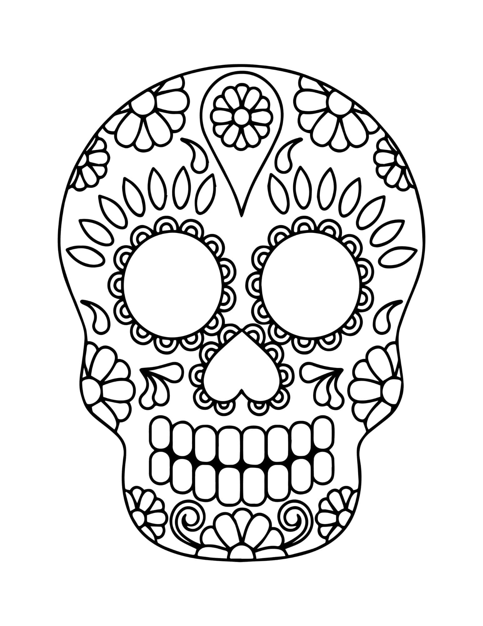 dia de los muertos mask coloring pages