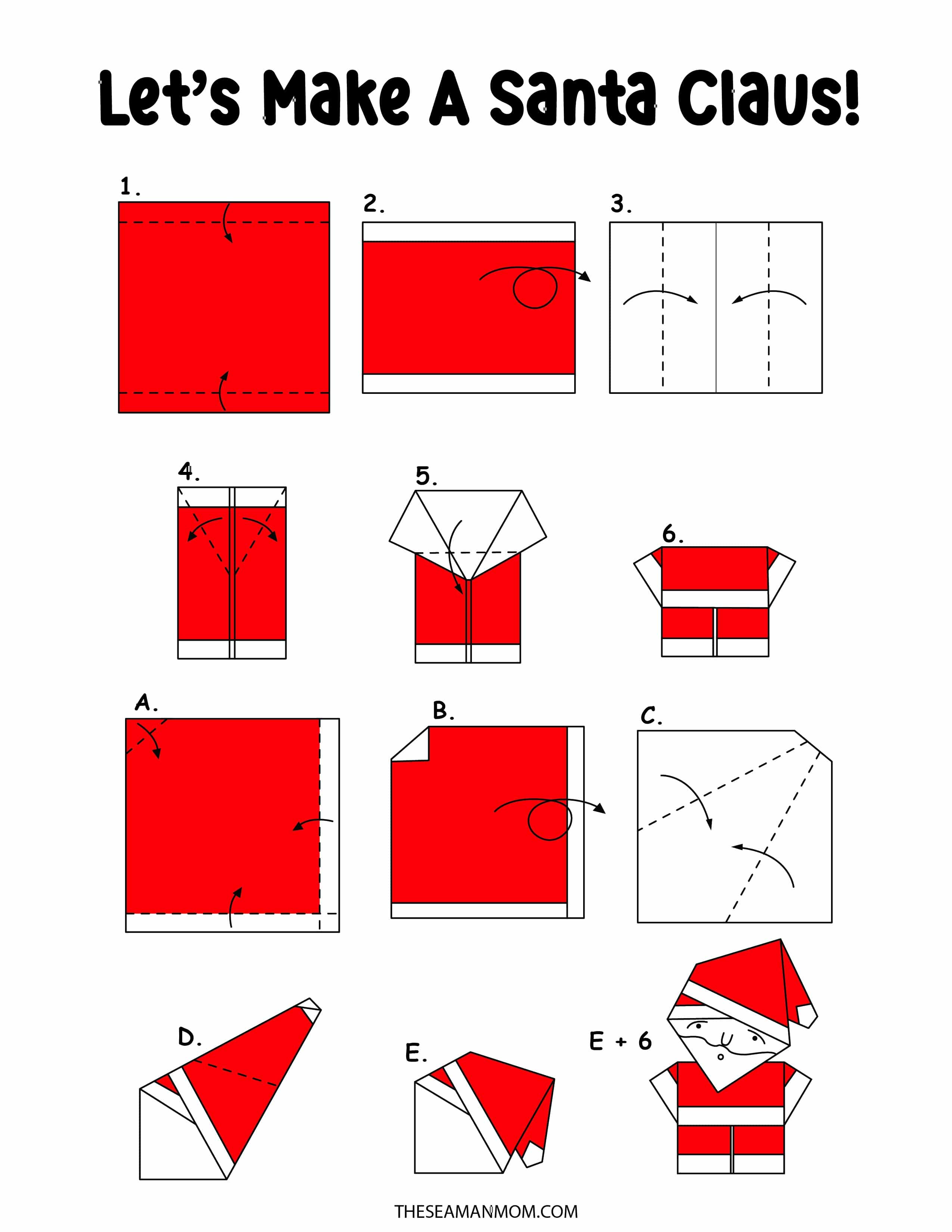 Easy Santa Claus Origami - How to Make Origami Santa Claus