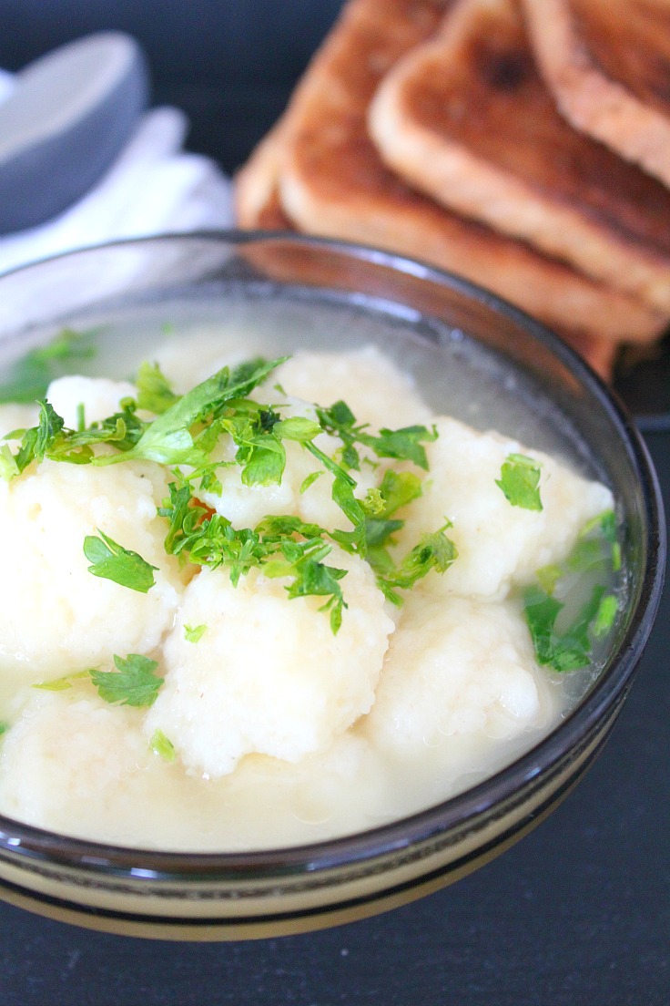 Semolina dumplings soup