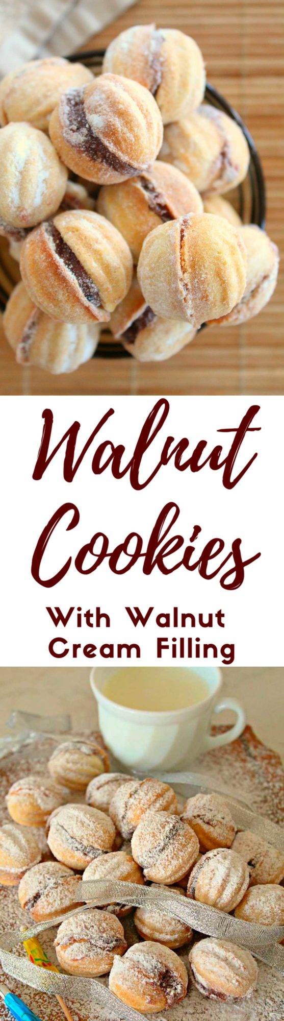 Walnut Shaped Cookies Filled With Walnut Biscuits Cream