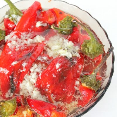 Roasted long sweet peppers salad recipe