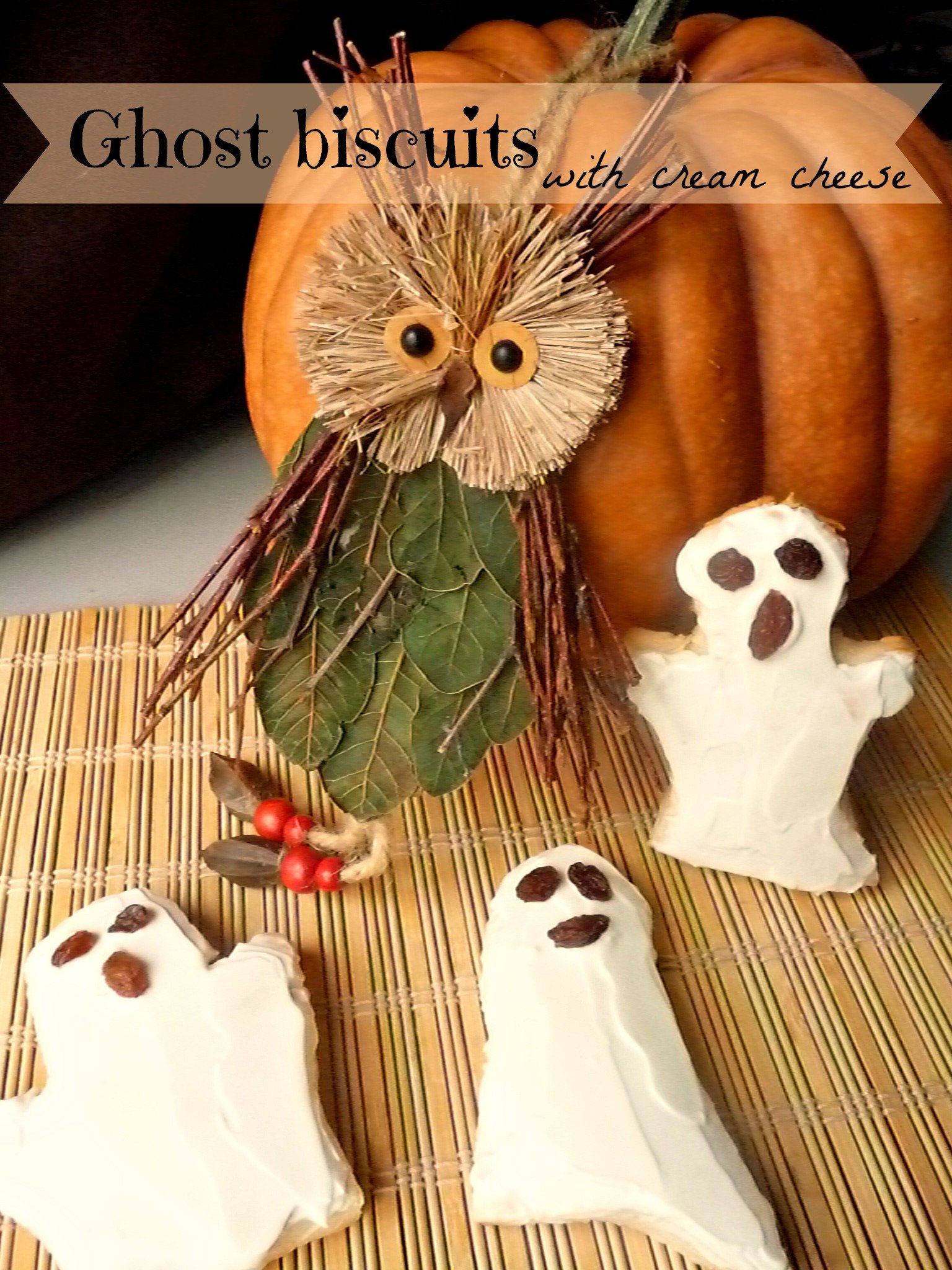 Ghost biscuits with cream cheese 