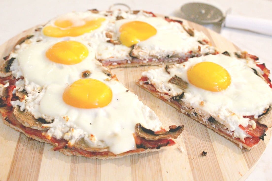 Pizza with eggs