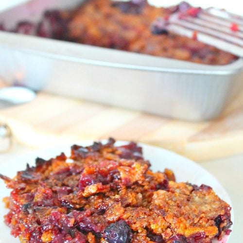Mixed berry crisp with whole wheat cereal & corn flakes Easy Peasy