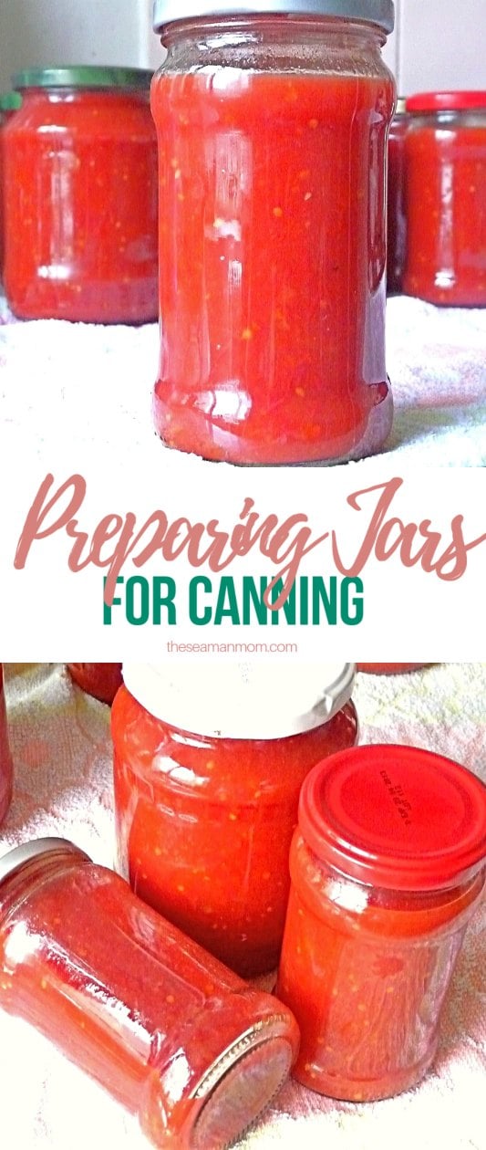 Preparing jars for canning 