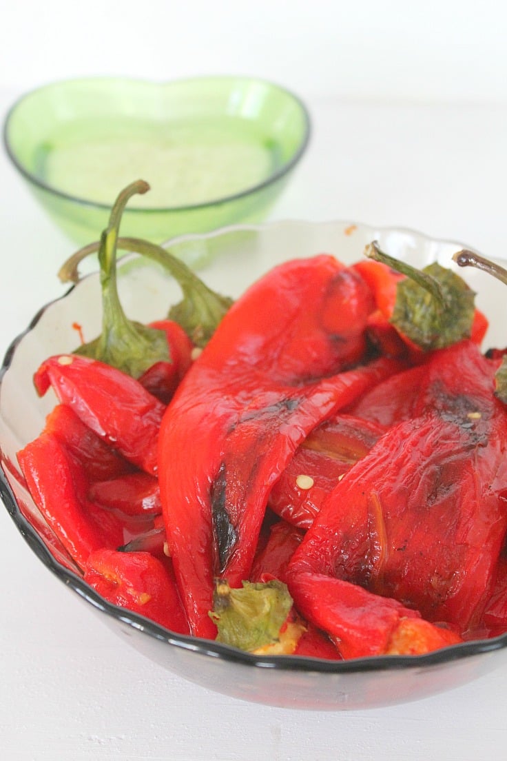 easy way to peel roasted peppers