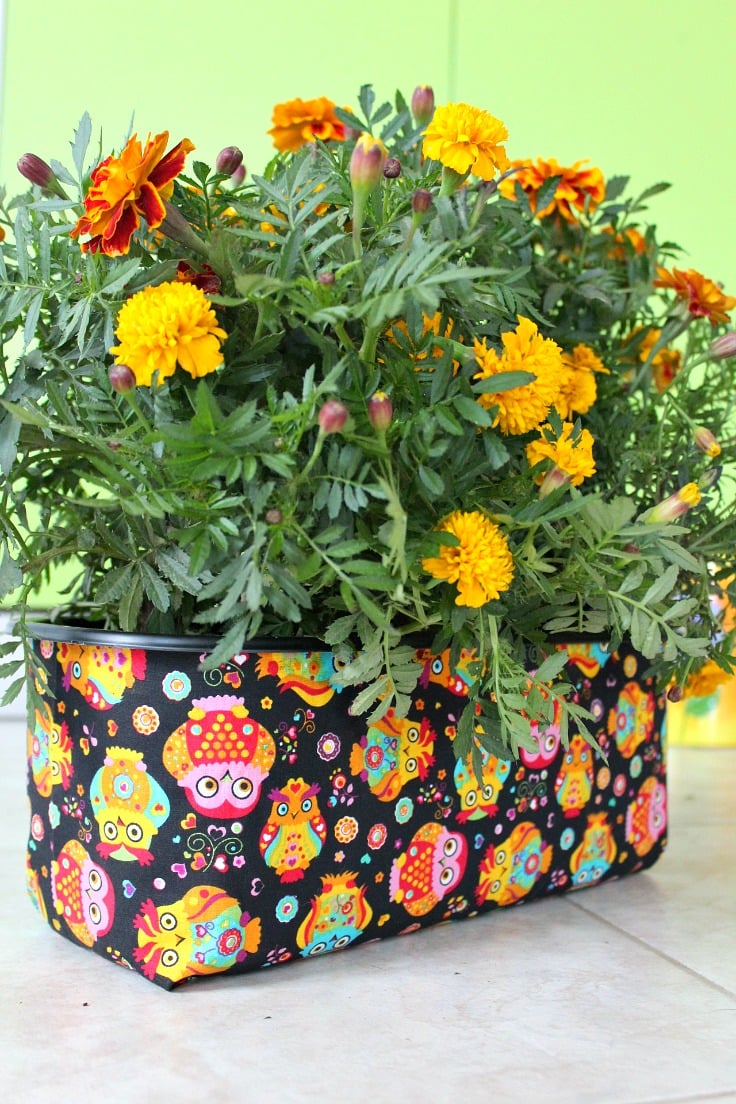 DIY Fabric covered planter