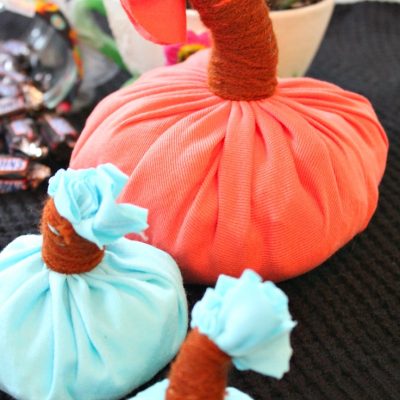 DIY Fabric pumpkins from old t-shirts