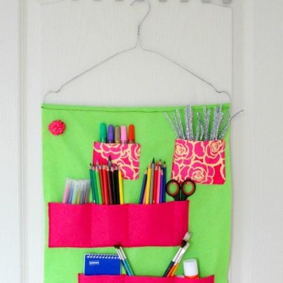 Easy sew School supplies organizer