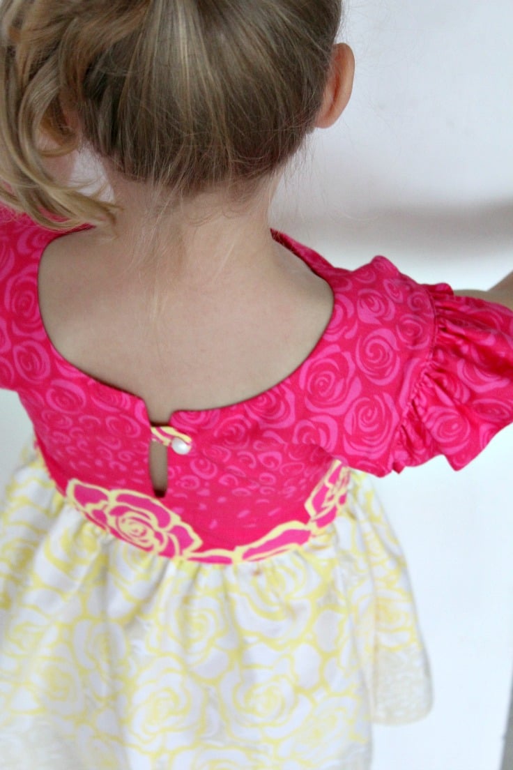 girls flutter sleeve dress pattern