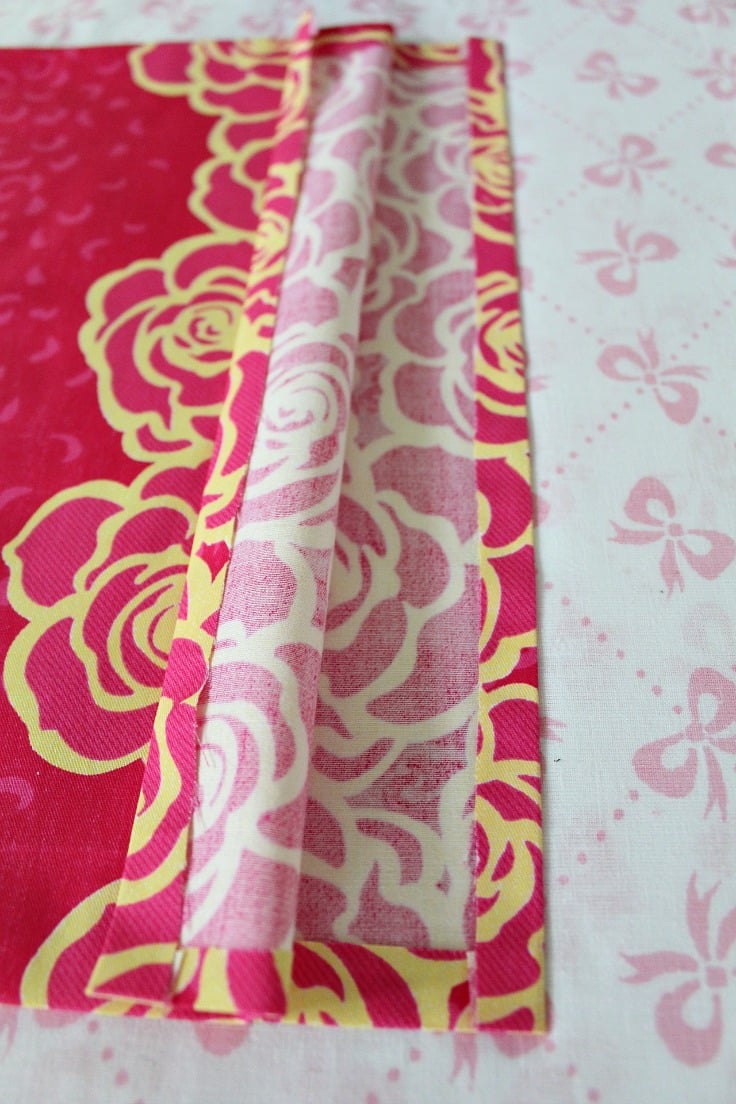 Fold fabric to finish seams 1