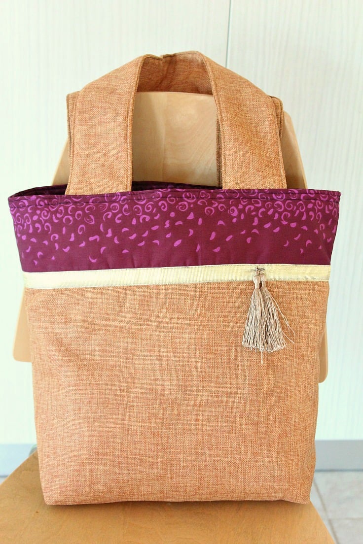 Color block tote bag tutorial