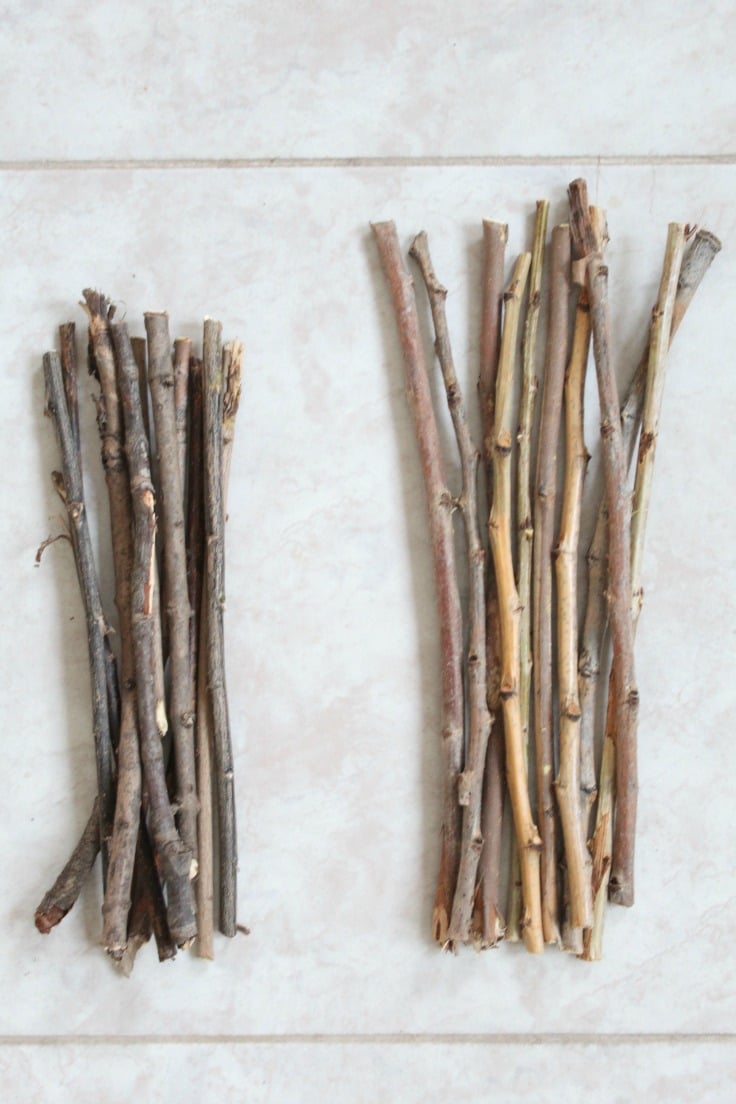 twigs for farmhouse photo frame 