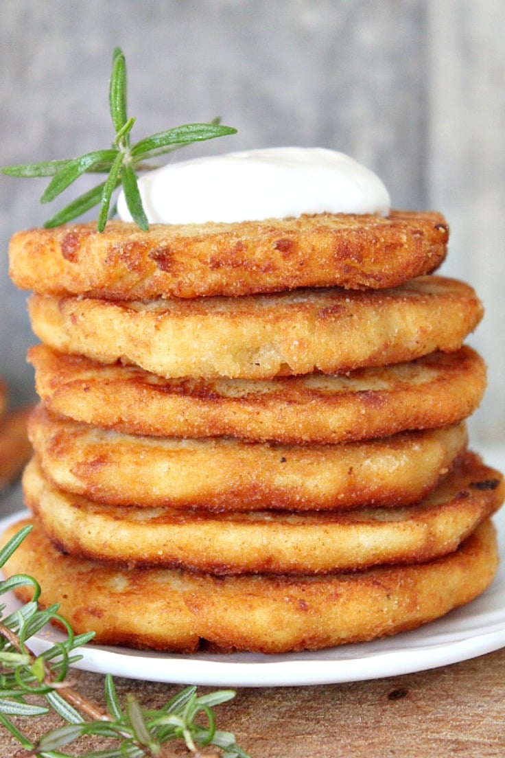 Potato pancakes with leftover mashed potatoes