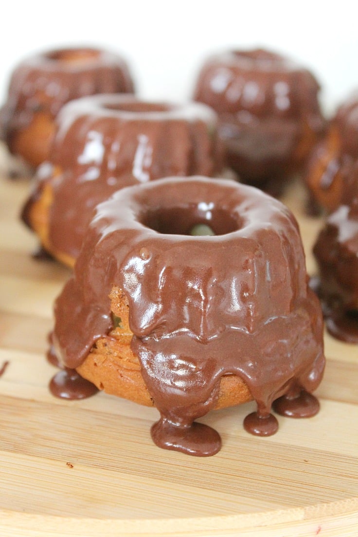 Mini Orange Bundt cakes with chocolate and Nutella glaze