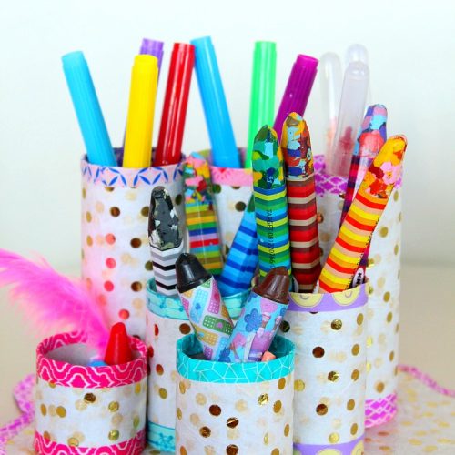 DIY Pen Organizer with Paper Tubes - Easy Peasy Creative Ideas