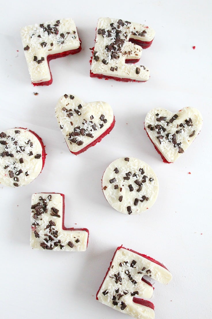 Share the LOVE this Valentine's day with these cute, easy to make and festive looking red velvet cake cookies. Make perfect gifts for friends and family too!