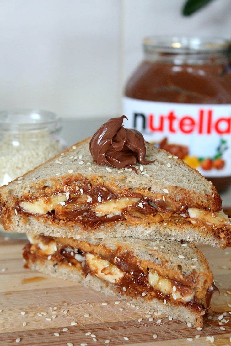 Nutella Peanut Butter Breakfast Sandwich Recipe