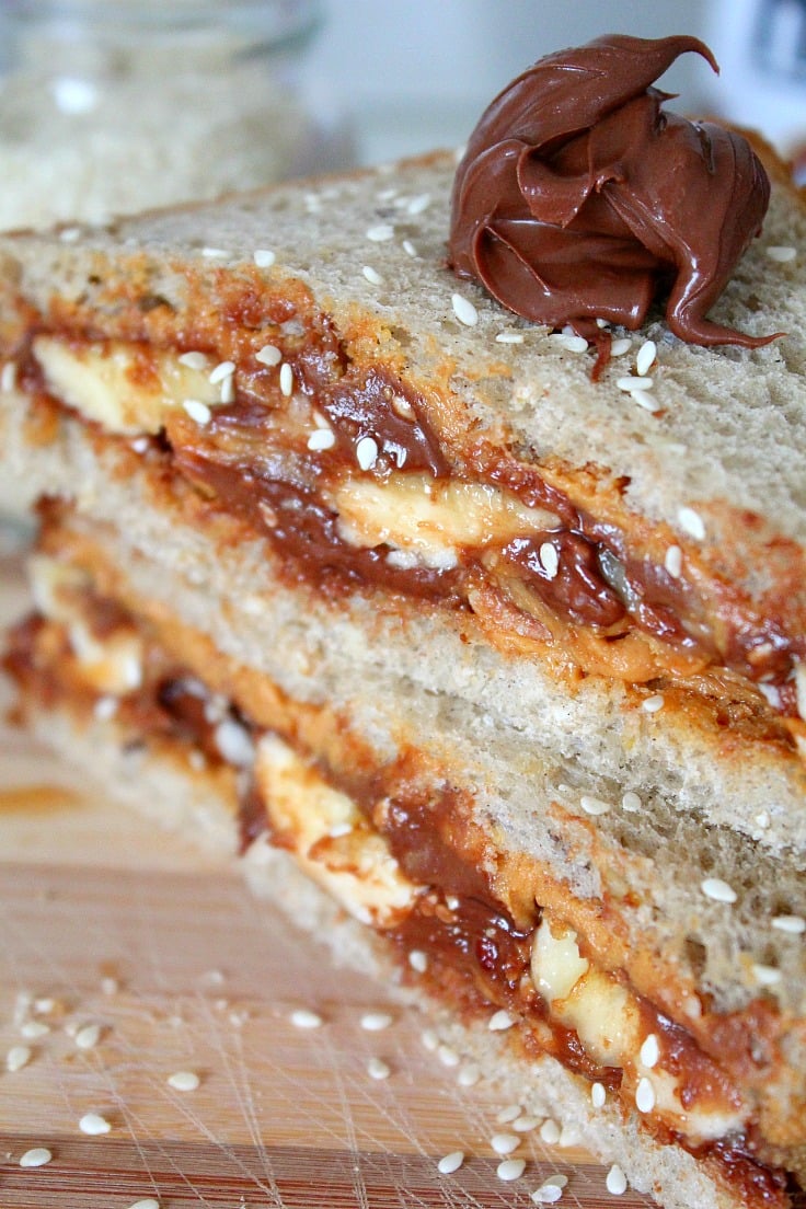 Nutella peanut butter breakfast