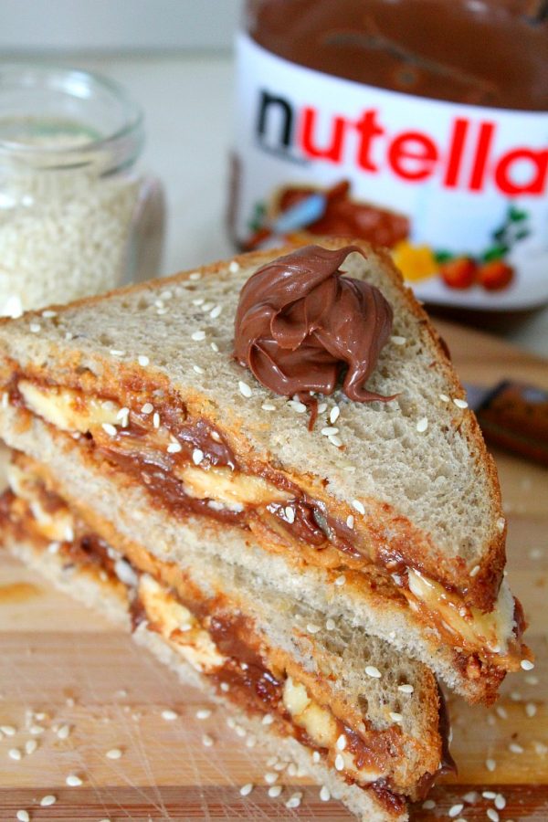 Nutella Peanut Butter Breakfast Sandwich Recipe