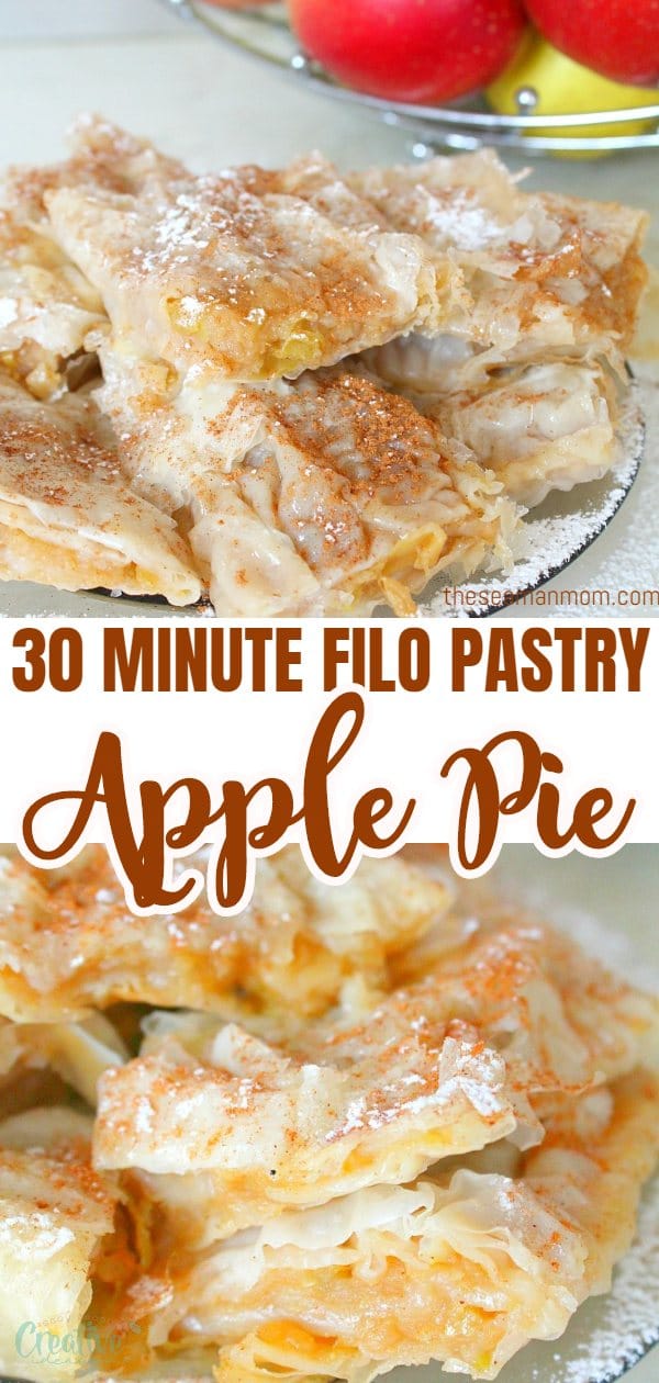This homemade filo pastry apple pie is not only simple and quick to make but a great low fat alternative to the classic apple pie. A sure crowd pleaser, this apple pie with filo pastry will become your go to recipe whenever you're short on time or as a last minute dessert! via @petroneagu