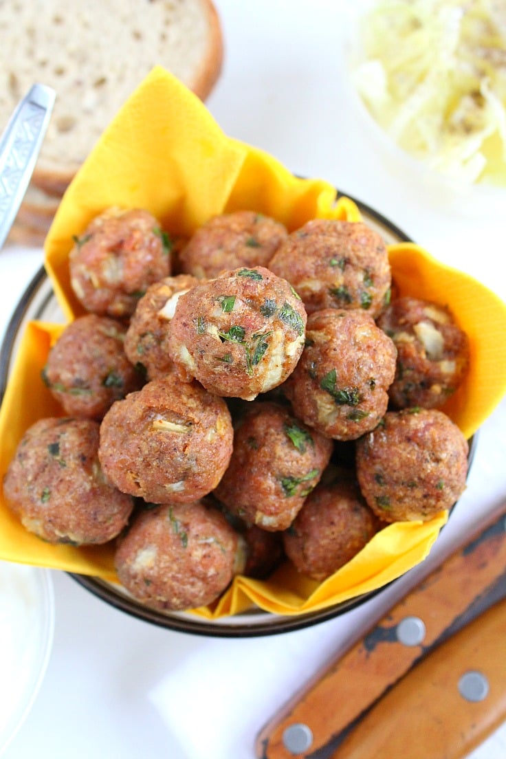 Healthy baked meatballs recipe