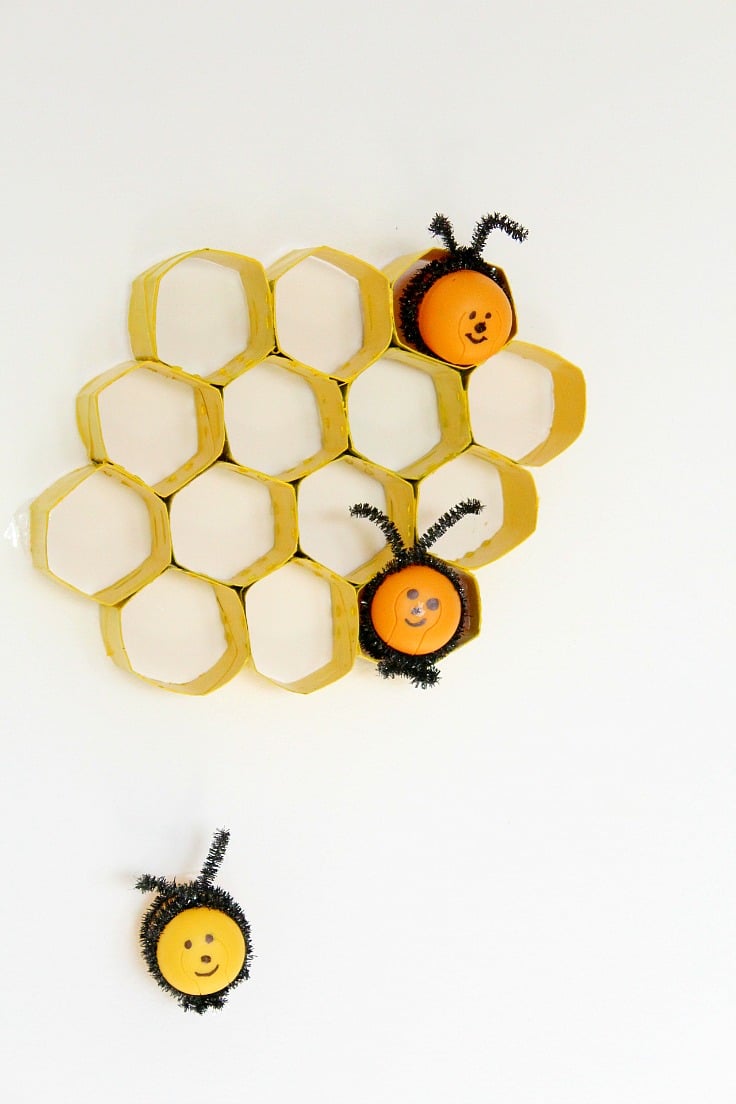 DIY honeycomb with toilet paper rolls