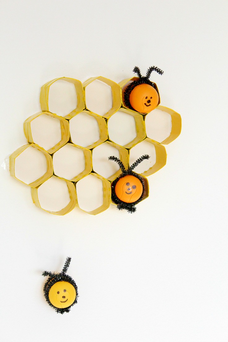 Wonderful DIY Cute Bee Hive Decoration From Paper Rolls