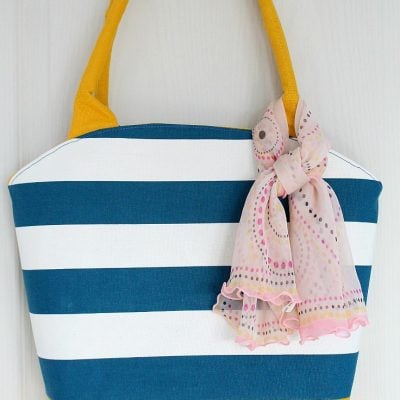 Round Top Tote with corded handles