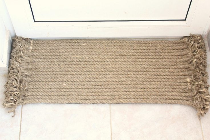 Rope Rug For Outdoors From Heavy Duty Jute Rope Rubber Mat