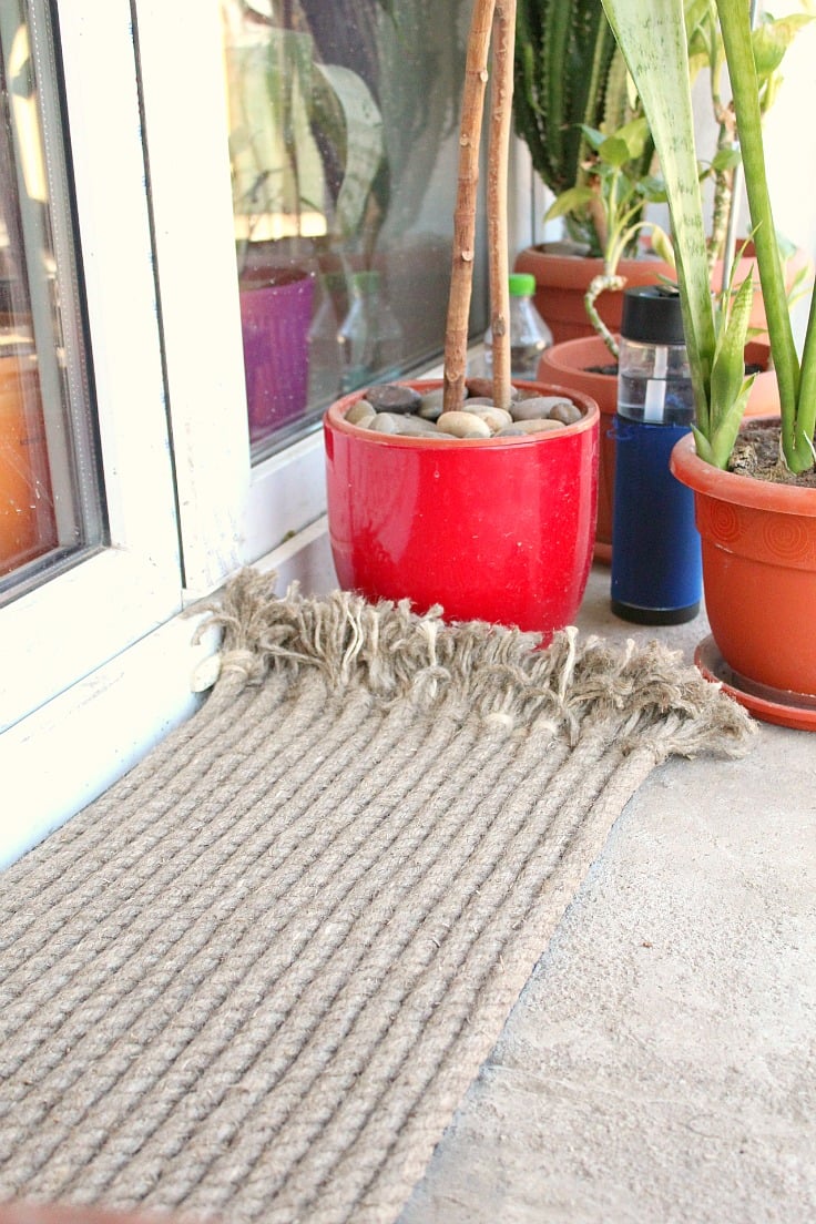 Rope Rug For Outdoors From Heavy Duty Jute Rope Rubber Mat