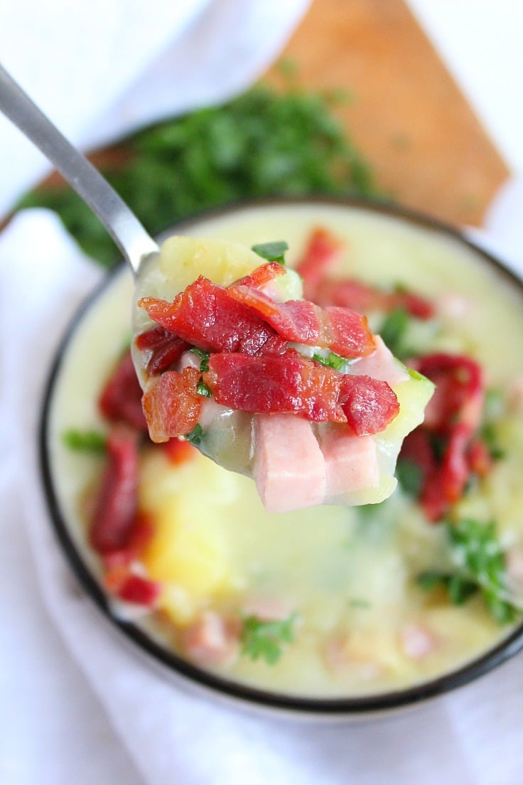 Homemade loaded potato soup