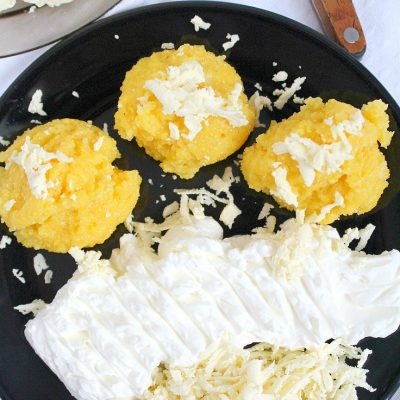 Polenta sour cream goat cheese breakfast recipe