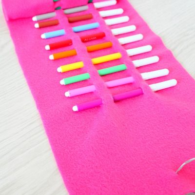 DIY no sew pencil roll case