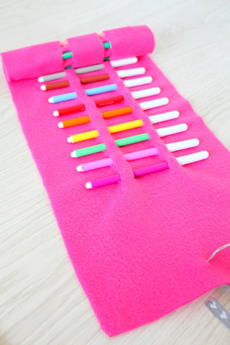 DIY no sew pencil roll case