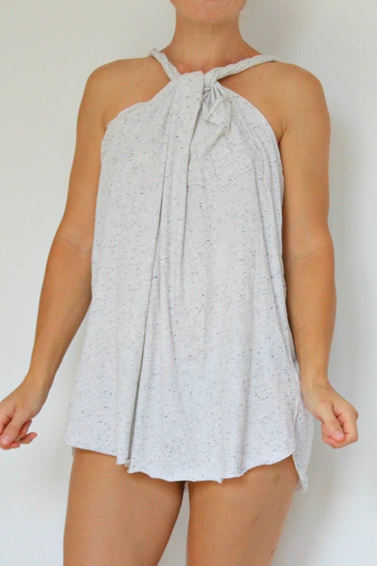 DIY No sew halter beach coverup tutorial