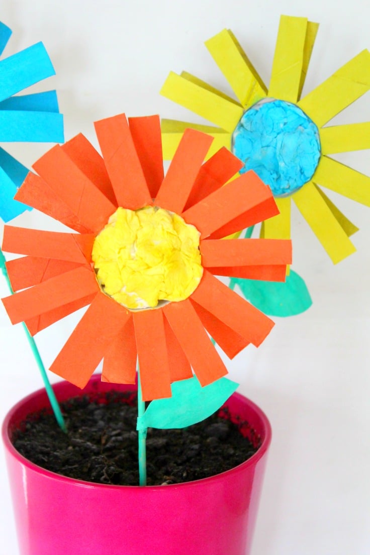 A Paper Strip Flower Craft for Toddlers (and big kids too!) - How Wee Learn