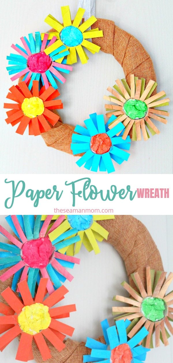 Paper flower wreath