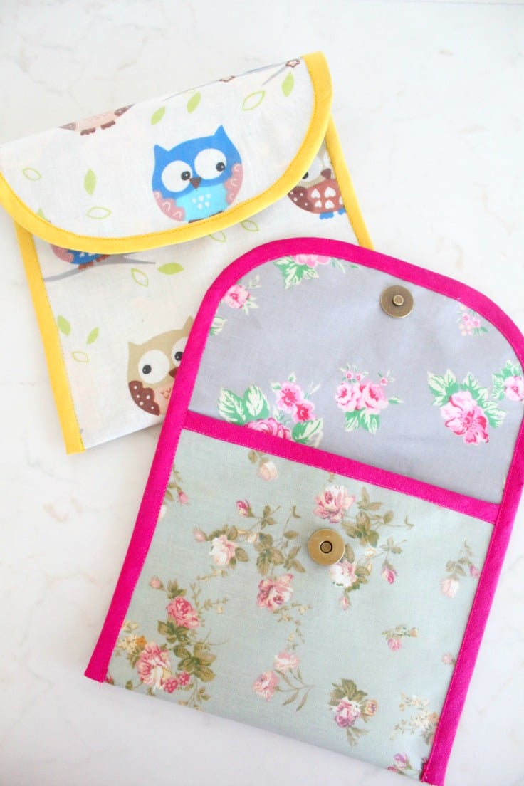 DIY Reusable Snack Bags And Sandwich Bags [FREE PATTERN + VIDEO