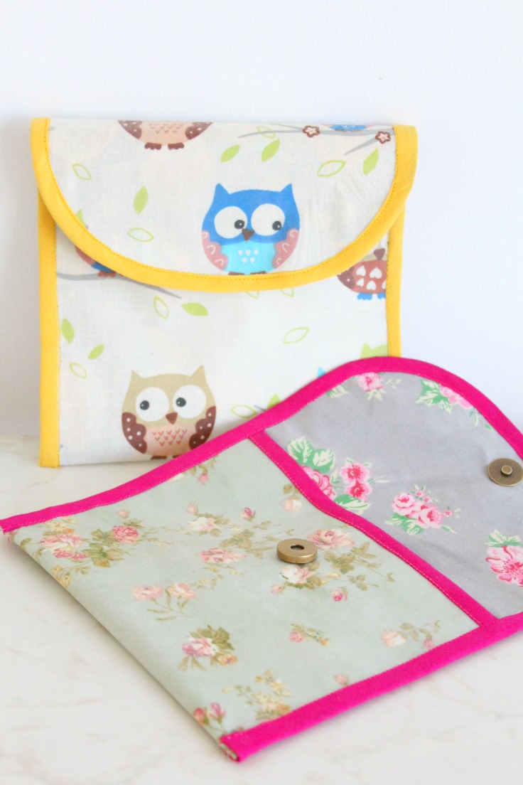 Owl Print Reusable Sandwich Bags. Reusable Snack Bags. Food 