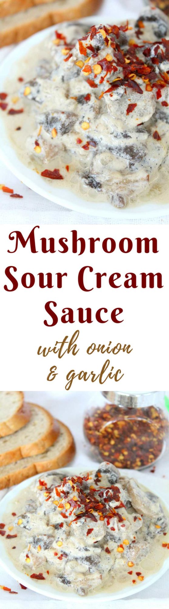 Mushroom sauce with sour cream