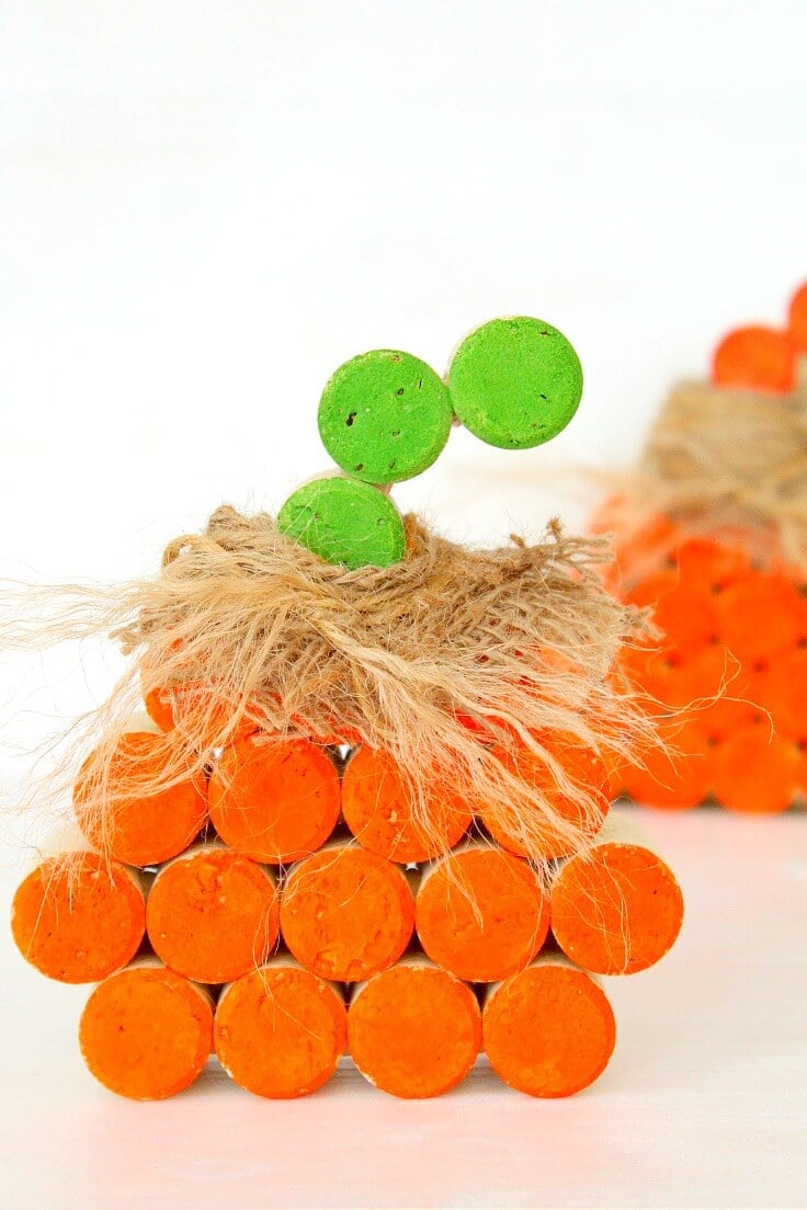 DIY Wine cork pumpkin tutorial