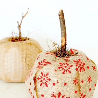 Burlap toilet paper pumpkin craft