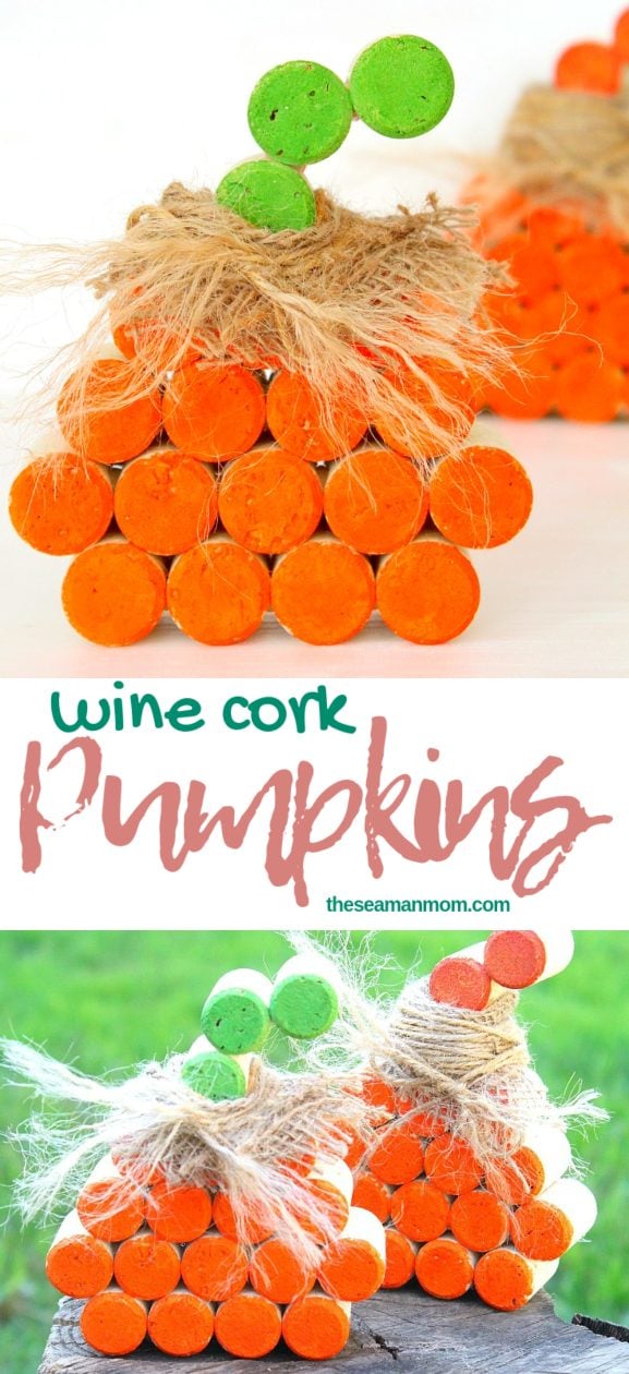 Wine cork pumpkins
