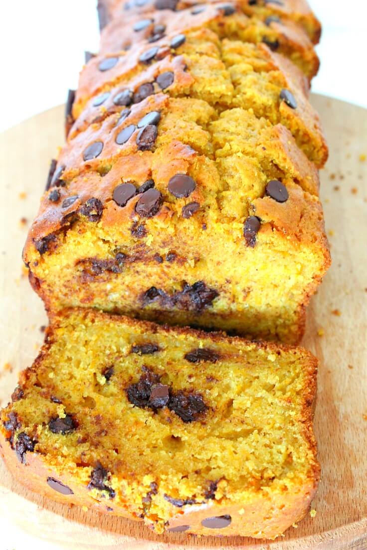 Easy chocolate chip pumpkin bread