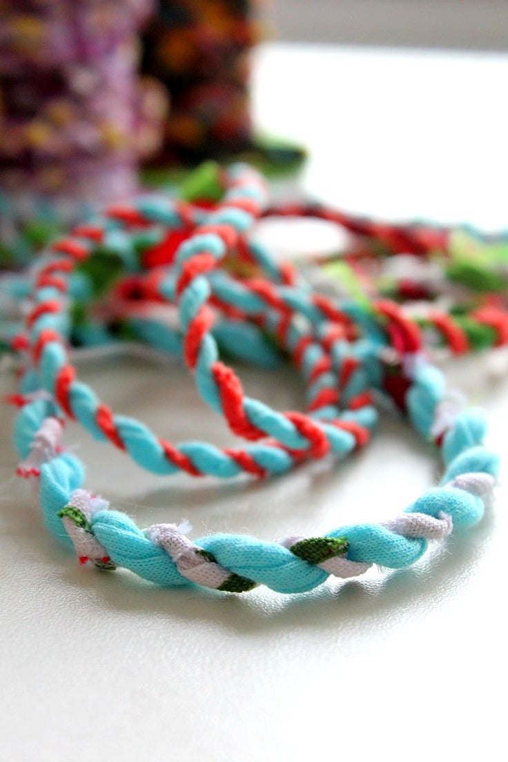 DIY Braided Bracelet From Fabric Scrap Tutorial