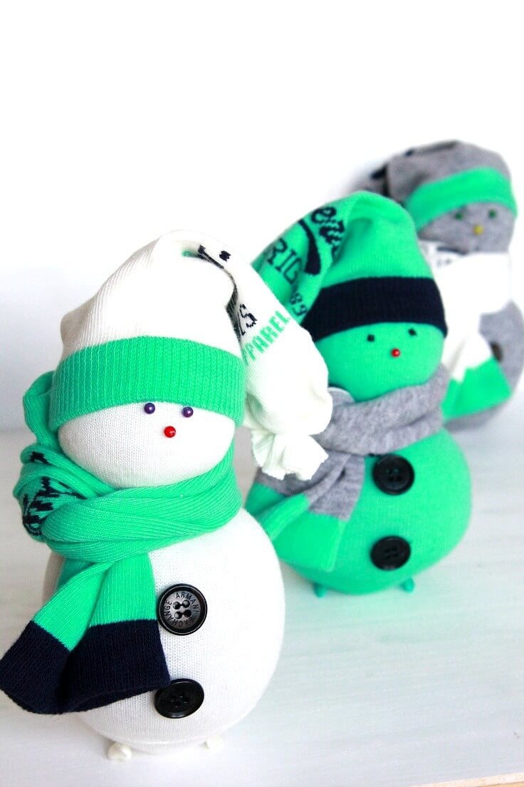 How to Make an Easy Sock Snowman Craft - This Pixie Creates