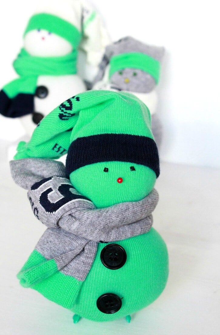 Adorable sock snowman craft